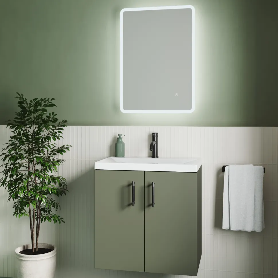 Vellamo LED Illuminated Universal Bathroom Mirror with Demister Pad - 500 x 700mm