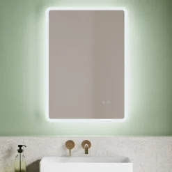 Vellamo LED Illuminated Universal Bathroom Mirror with Demister Pad & Bluetooth - 700mm x 500mm