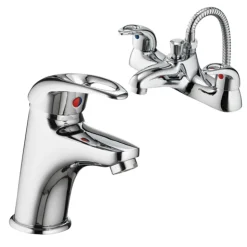 Vellamo Loop Basin Mixer and Bath Shower Mixer Pack