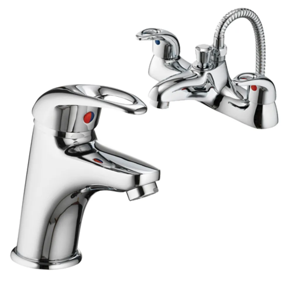 Vellamo Loop Basin Mixer and Bath Shower Mixer Pack