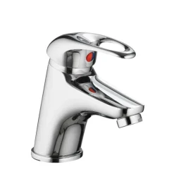 Vellamo Loop Small Basin Mixer with Clicker Waste