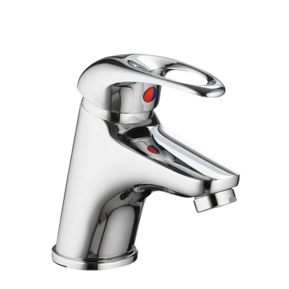 Vellamo Loop Small Basin Mixer with Clicker Waste