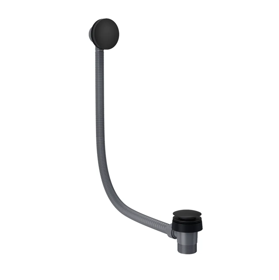 Vellamo Matt Black Clicker Bath Waste & Overflow