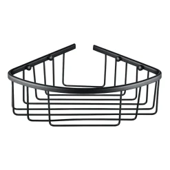 Vellamo Matt Black Corner Shower Basket