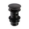 Vellamo Matt Black Dome Clicker Basin Waste - Slotted