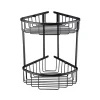Vellamo Matt Black Double Corner Shower Basket