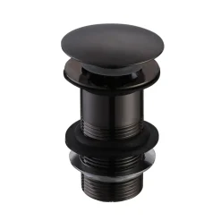 Vellamo Matt Black Unslotted Clicker Basin Waste