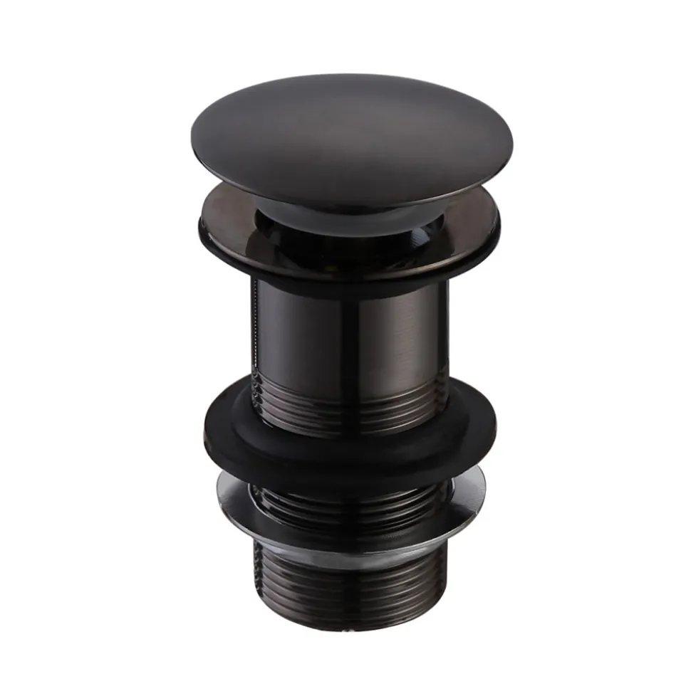 Vellamo Matt Black Unslotted Clicker Basin Waste