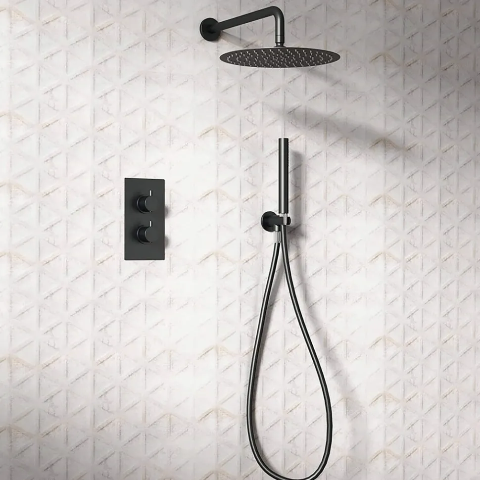 Vellamo Matt Black Wall Mounted Arm - 300mm