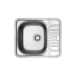 Vellamo Minima Ultra Compact 1 Bowl Satin Stainless Steel Kitchen Sink & Waste - 580 x 488mm