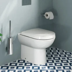 Vellamo Modern D-Shaped Back to Wall Toilet with Soft Close Seat