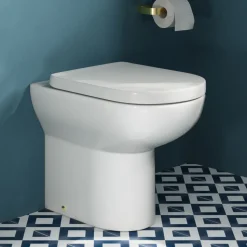 Vellamo Modern D-Shaped Comfort Height Back to Wall Toilet with Soft Close Seat