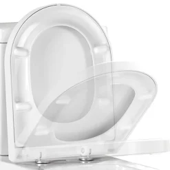 Vellamo Modern D-Shaped Comfort Height Back to Wall Toilet with Soft Close Seat