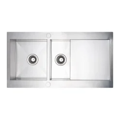 Vellamo Peak 1.5 Bowl Satin Stainless Steel Sink & Waste with Reversible Drainer - 1000 x 500mm