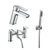 Vellamo Poise Mono Basin Mixer & Bath Shower Mixer with Shower Kit