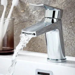 Vellamo Poise Mono Basin Mixer & Bath Shower Mixer with Shower Kit