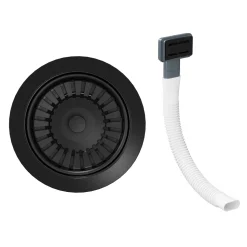 Vellamo Premium 90mm Kitchen Sink Strainer Waste & Rectangular Overflow