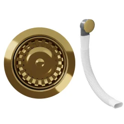 Vellamo Premium 90mm Kitchen Sink Strainer Waste & Round Overflow