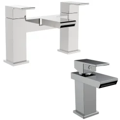Vellamo Relate Waterfall Basin Mixer & Bath Filler Pack