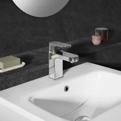 Vellamo Reveal Chrome Basin Mixer Tap & Waste