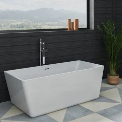 Vellamo Reve Floorstanding Waterfall Bath Shower Mixer With Shower Kit