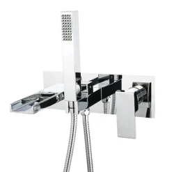Vellamo Reve Wall Mounted Waterfall Bath Shower Mixer With Shower Kit