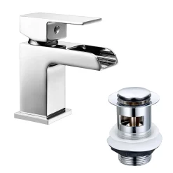 Vellamo Reve Waterfall Basin Mixer Tap & Waste