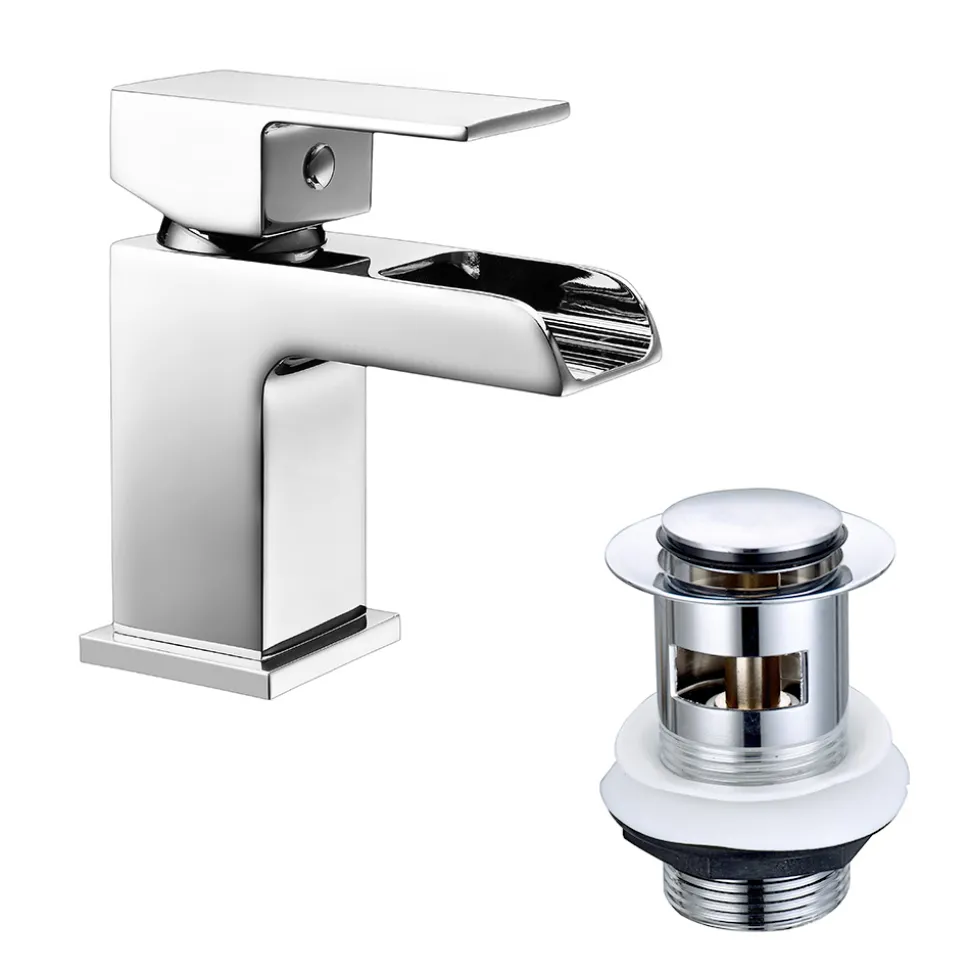 Vellamo Reve Waterfall Basin Mixer Tap & Waste