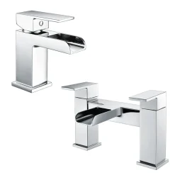 Vellamo Reve Waterfall Basin Mixer & Waterfall Bath Filler Value Pack