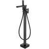 Vellamo Reve Waterfall Matt Black Freestanding Bath Shower Mixer Tap