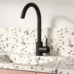 Vellamo Revolve Single Lever Mono Kitchen Mixer Tap - Matt Black