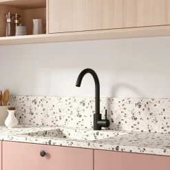 Vellamo Revolve Single Lever Mono Kitchen Mixer Tap - Matt Black