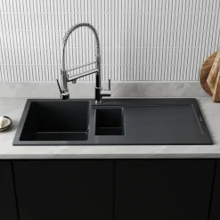 Vellamo Rocca 1.5 Bowl Granite Composite Inset Kitchen Sink & Waste - 1000 x 500mm