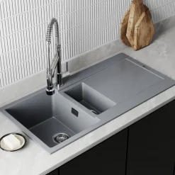 Vellamo Rocca 1.5 Bowl Granite Composite Inset Kitchen Sink & Waste - 1000 x 500mm