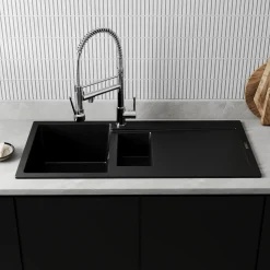 Vellamo Rocca 1.5 Bowl Granite Composite Inset Kitchen Sink & Waste - 1000 x 500mm