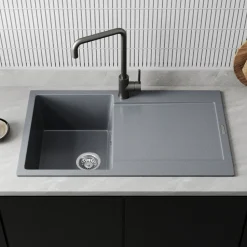 Vellamo Rocca Compact 1 Bowl Granite Composite Inset Kitchen Sink & Waste - 860 x 500mm