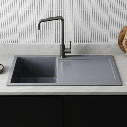 Vellamo Rocca Compact 1 Bowl Granite Composite Inset Kitchen Sink & Waste - 860 x 500mm