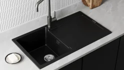 Vellamo Rocca Compact 1 Bowl Granite Composite Inset Kitchen Sink & Waste - 860 x 500mm