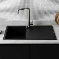 Vellamo Rocca Compact 1 Bowl Granite Composite Inset Kitchen Sink & Waste - 860 x 500mm