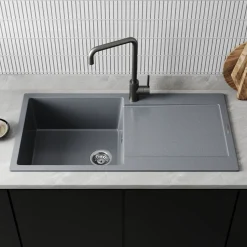 Vellamo Rocca Large 1 Bowl Granite Composite Inset Kitchen Sink & Waste - 1000 x 500mm