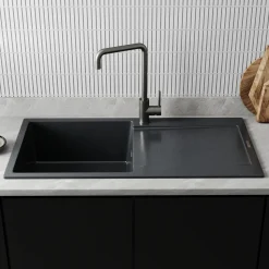 Vellamo Rocca Large 1 Bowl Granite Composite Inset Kitchen Sink & Waste - 1000 x 500mm