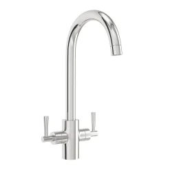 Vellamo Sidra Twin Lever Mono Kitchen Mixer - Polished Chrome