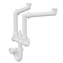 Vellamo Space Saving Double Bowl Plumbing Kit