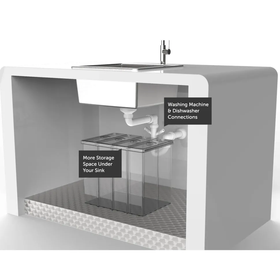Vellamo Space Saving Single Bowl Kitchen Sink Plumbing Kit
