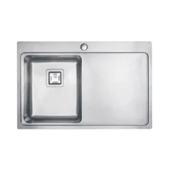 Vellamo Steel Horizon Compact 1 Bowl Stainless Steel Kitchen sink & Waste Kit - 800 x 520mm