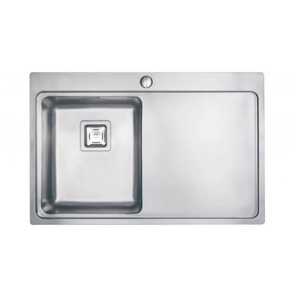 Vellamo Steel Horizon Compact 1 Bowl Stainless Steel Kitchen sink & Waste Kit - 800 x 520mm