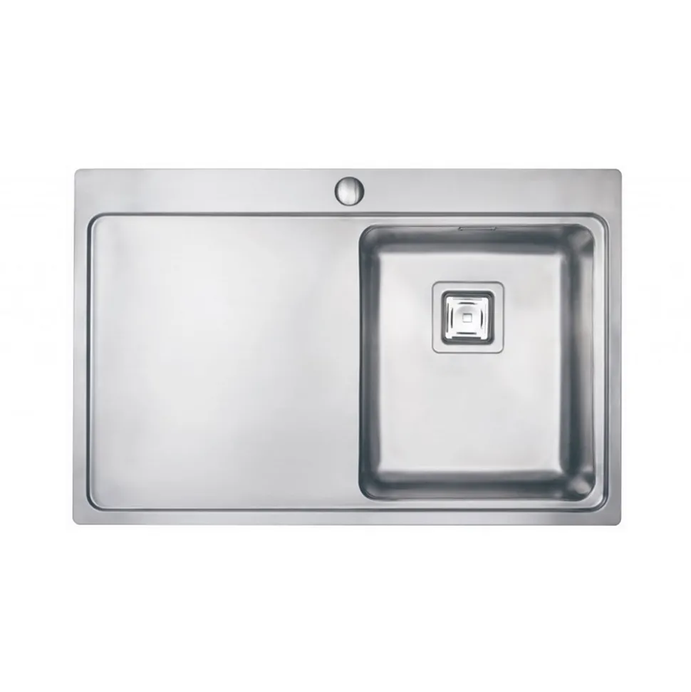 Vellamo Steel Horizon Compact 1 Bowl Stainless Steel Kitchen sink & Waste Kit - 800 x 520mm