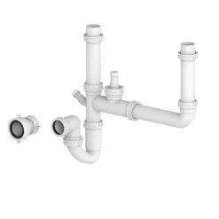 Vellamo Sunrise 1.5 Bowl Satin Stainless Steel Kitchen Sink with Waste, Plumbing Kit & Reversible Drainer - 965 x 500mm