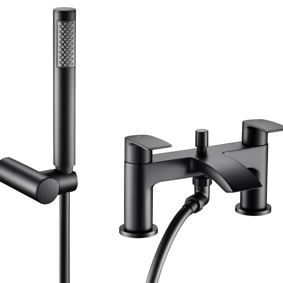 Vellamo Swift Bath Shower Mixer & Kit - Matt Black