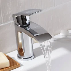 Vellamo Swift Chrome Basin Mixer Tap & Waste